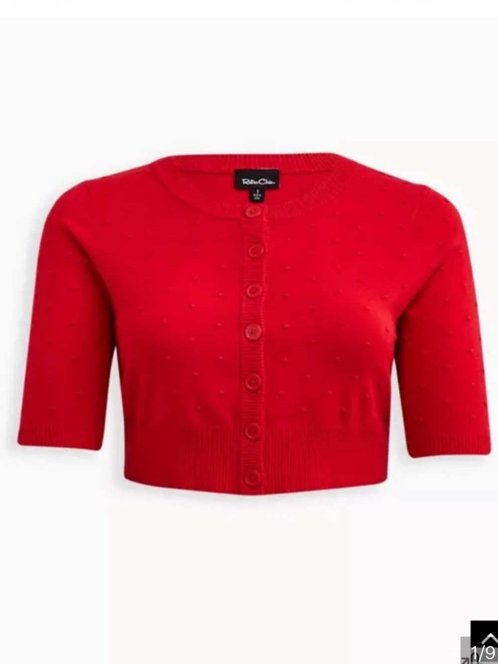 torrid Red Cropped Button Cardigan